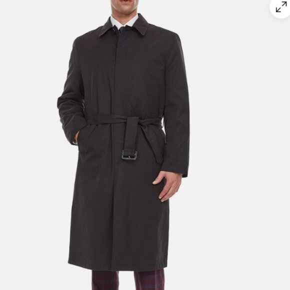 Adam Baker Men's Single Breasted Full Length Trench Coat All Year Round Raincoat